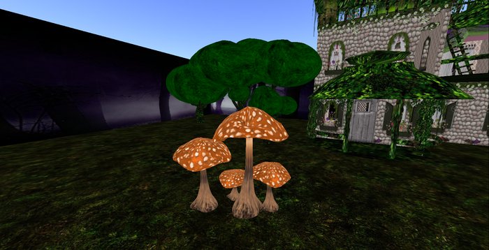 ALMOST FREE! Whimsy's BUMPY ORANGE Mushroom Family-4 PRIM-MOD COPY