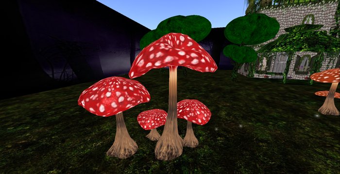 ALMOST FREE! Whimsy's BUMPY RED  Mushroom Family-4 PRIM-MOD COPY