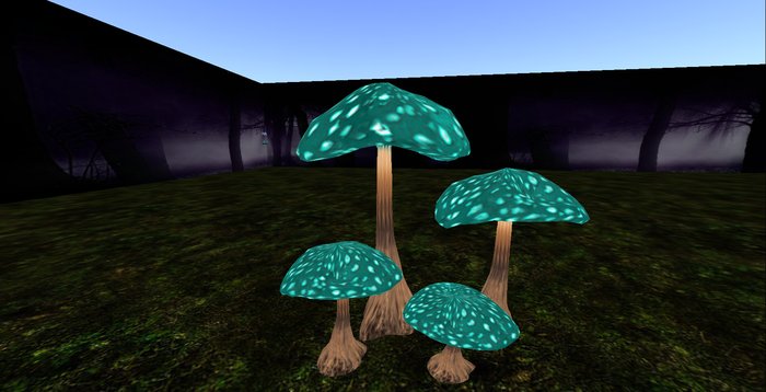 ALMOST FREE! Whimsy's BUMPY TEAL Mushroom Family-4 PRIM-MOD COPY