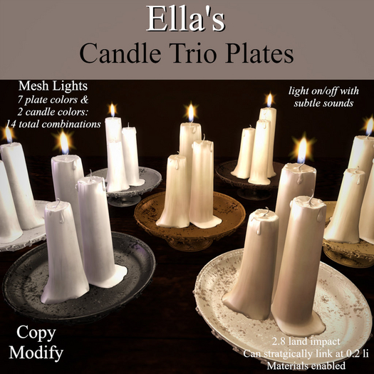 Ella's Candle Trio Plates