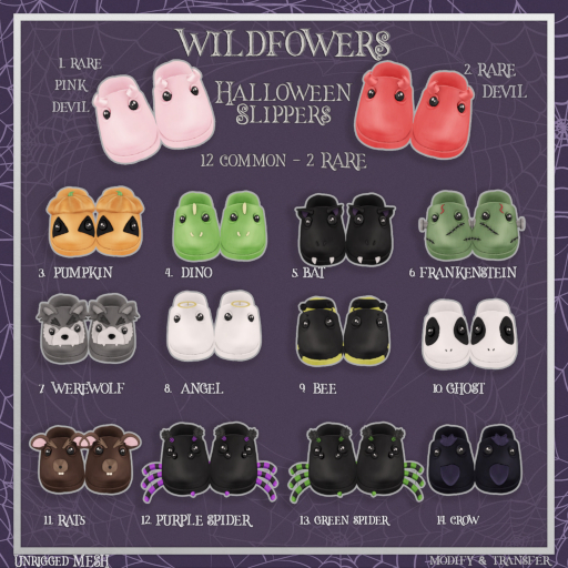 {WF} Halloween Slippers - Devil RARE