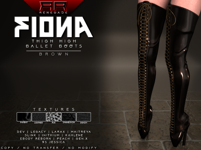 [Renegade] Fiona Thigh High Ballet Boots - Brown