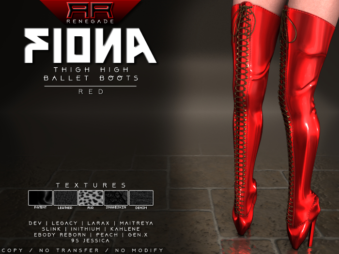 [Renegade] Fiona Thigh High Ballet Boots - Red