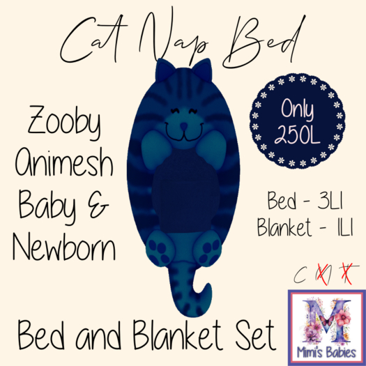 {M} Blue Purrfect Nap Spot Zooby Animesh Sleep