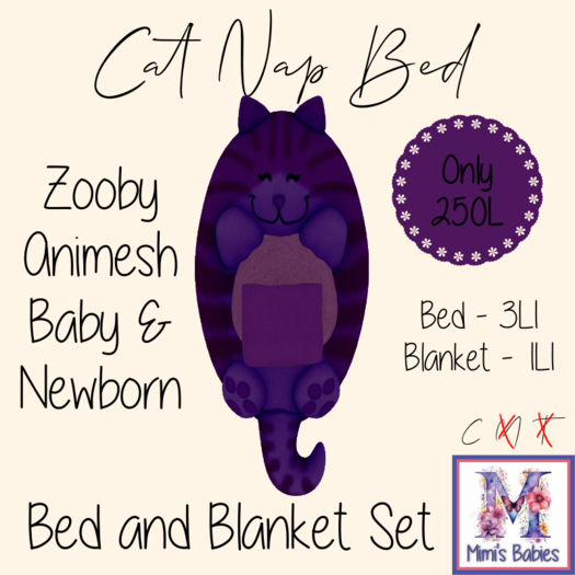 {M} Purple Purrfect Nap Spot Zooby Animesh Sleep