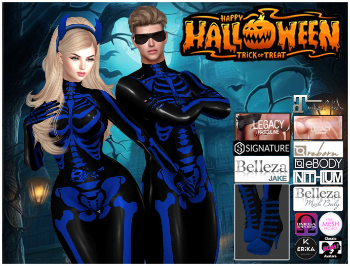 OKshop Skeleton Devil Blue