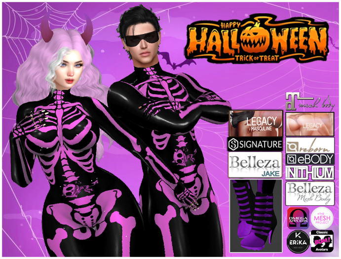 OKshop Skeleton Devil Pink