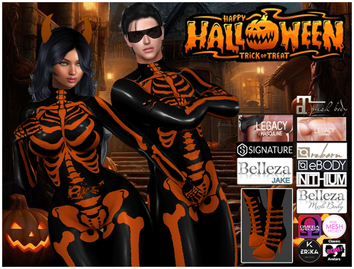 OKshop Skeleton Devil Orange