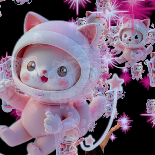 Pink Spacecats Confetti Tosser Thrower