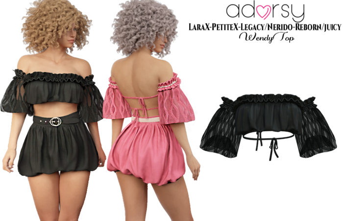 adorsy - Wendy Top Dark Black - LaraX/Legacy-Nerido/PetiteX/Reborn-Juicy