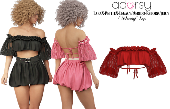 adorsy - Wendy Top Deep Red - LaraX/Legacy-Nerido/PetiteX/Reborn-Juicy