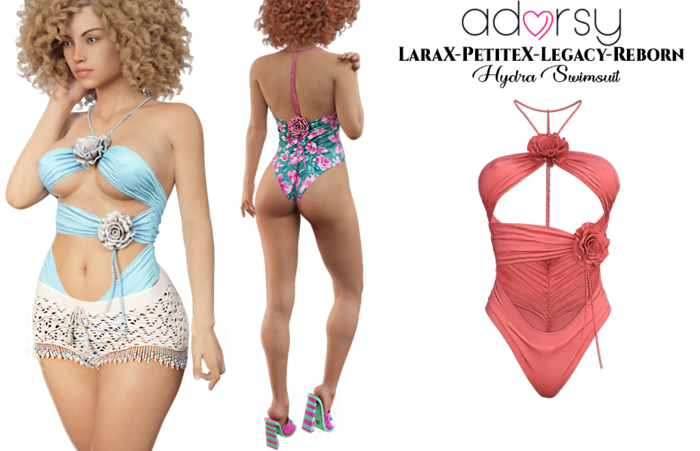 adorsy - Hydra Swimsuit Coral - LaraX/PetiteX/Legacy/Reborn