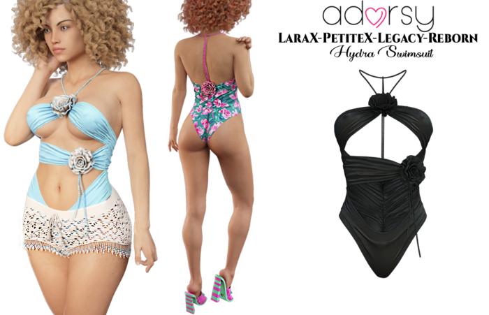 adorsy - Hydra Swimsuit Dark Black - LaraX/PetiteX/Legacy/Reborn