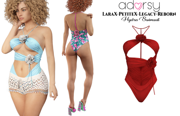 adorsy - Hydra Swimsuit Deep Red - LaraX/PetiteX/Legacy/Reborn