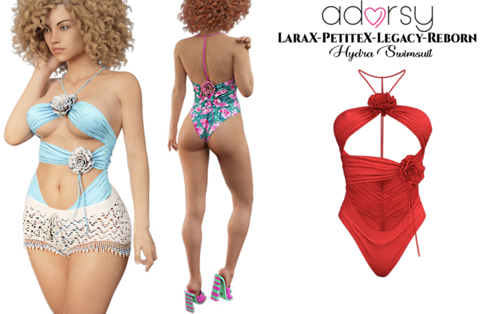adorsy - Hydra Swimsuit Red - LaraX/PetiteX/Legacy/Reborn