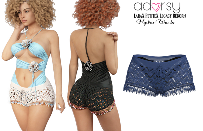 adorsy - Hydra Shorts Blue - LaraX/PetiteX/Legacy/Reborn