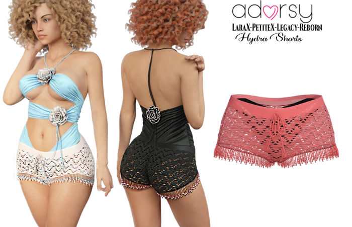 adorsy - Hydra Shorts Coral - LaraX/PetiteX/Legacy/Reborn