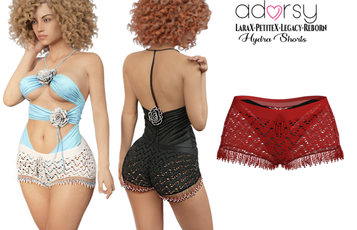adorsy - Hydra Shorts Deep Red - LaraX/PetiteX/Legacy/Reborn