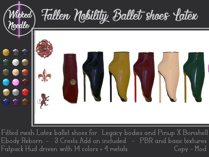 ~W-N~ Fallen Nobility ballet shoes latex PBR