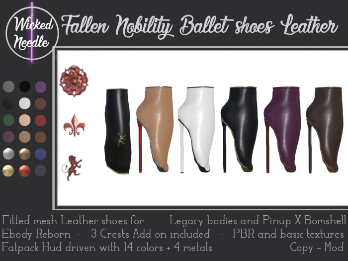 ~W-N~ Fallen Nobility ballet shoes leather PBR
