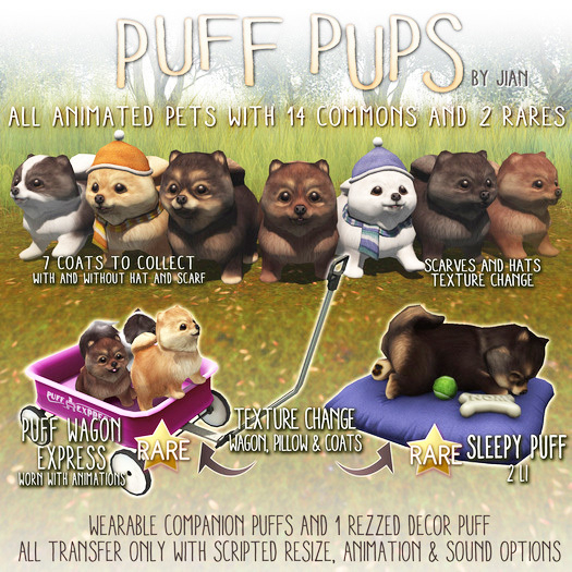 Jian Puff Pups :: Bundled Black Puff