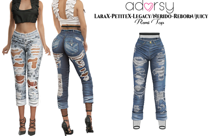adorsy - Catia Denim Pants Dark Blue - LaraX/PetiteX/Legacy/Reborn