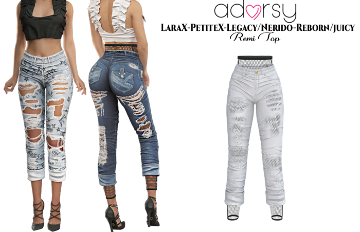 adorsy - Catia Denim Pants White - LaraX/PetiteX/Legacy/Reborn