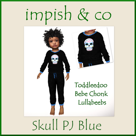 impish & co ~ Skull PJ Blue  BOX