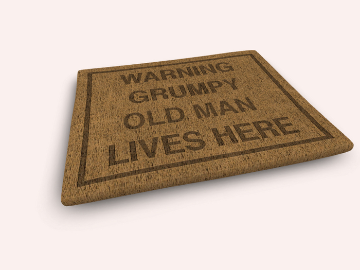 [Bad Unicorn] Grumpy Welcome Mat - Man
