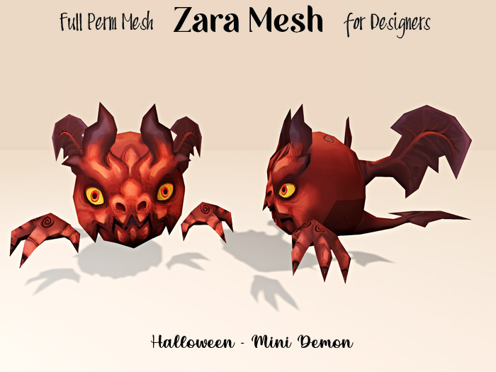 Second Life Marketplace - ZM - Halloween - Mini Demon FULL PERM MESH