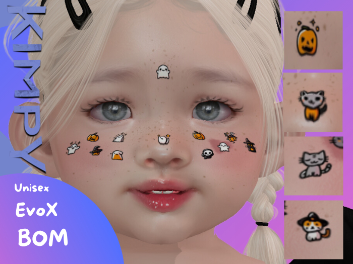 Kimpy Second Life Marketplace - KIMPY - Halloween Stickers - EvoX - BOM