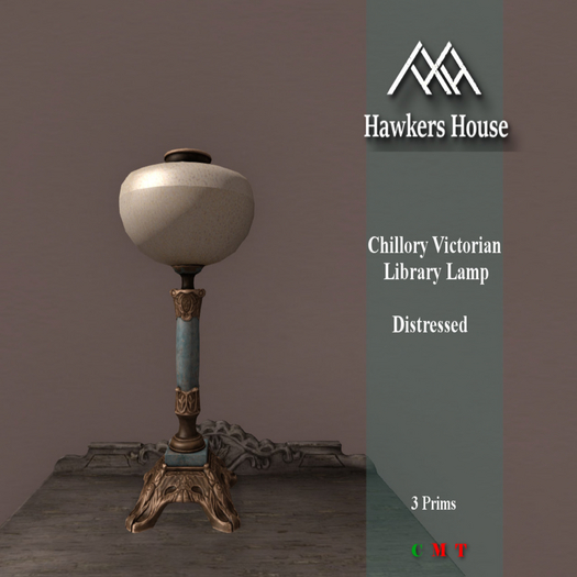 *HH* Chillory Victorian Library Lamp Distressed