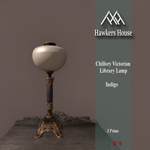 *HH* Chillory Victorian Library Lamp Indigo