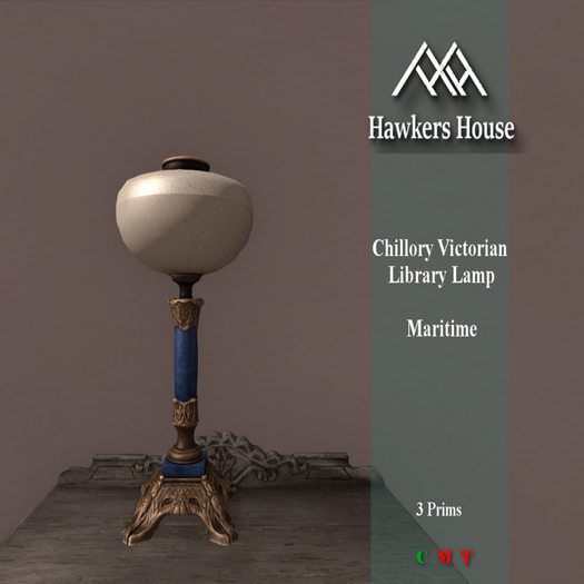 *HH* Chillory Victorian Library Lamp Maritime