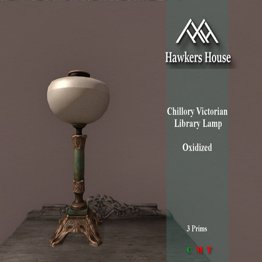 *HH* Chillory Victorian Library Lamp Oxidized