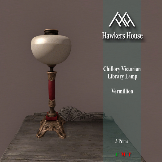 *HH* Chillory Victorian Library Lamp Vermillion
