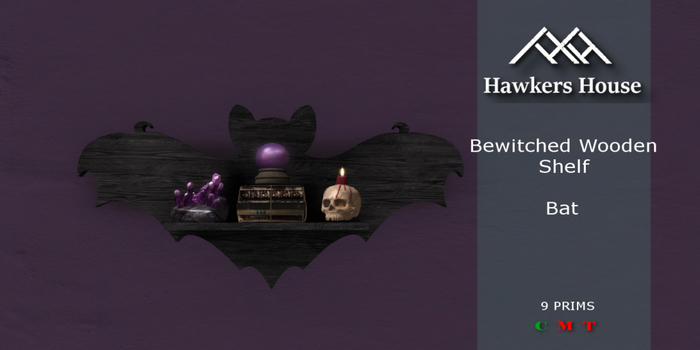 *HH* Bewitched Wooden Shelf Bat