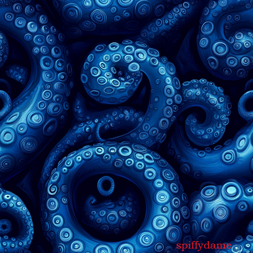 Blue Tentacle Octopus Tiling Texture
