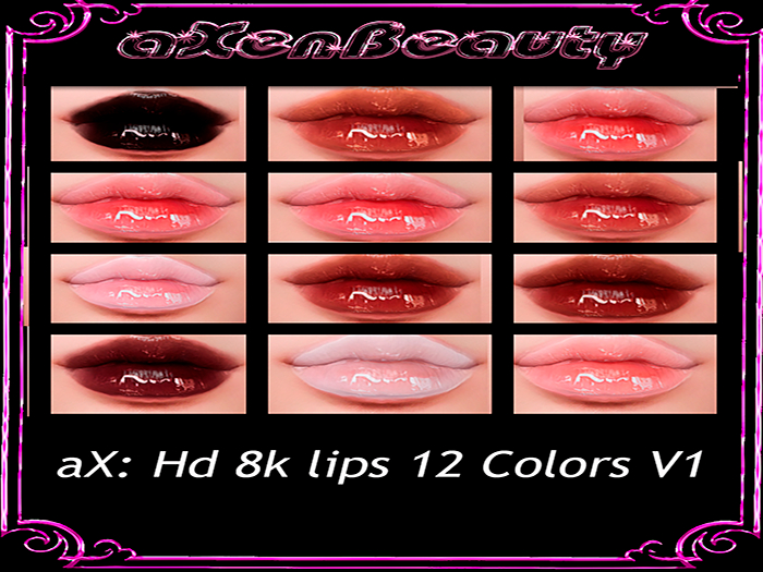 Second Life Marketplace - aX: Hd 8k lips 12 Colors V1 Lel Evox
