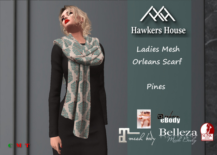 *HH* Ladies Mesh Orleans Scarf Pines