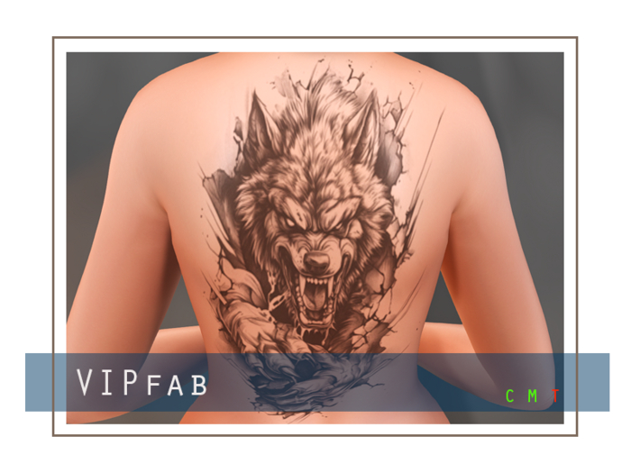 VIPfab - Werwolf Ruecken Tattoo /  Werewolf Back Tattoo