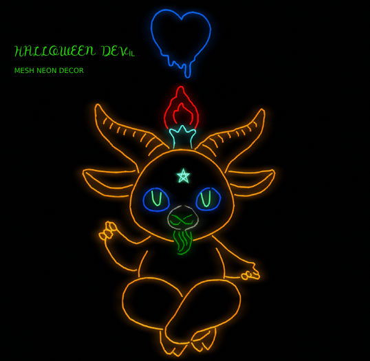 Hallooween Devil Mesh Neon Decor