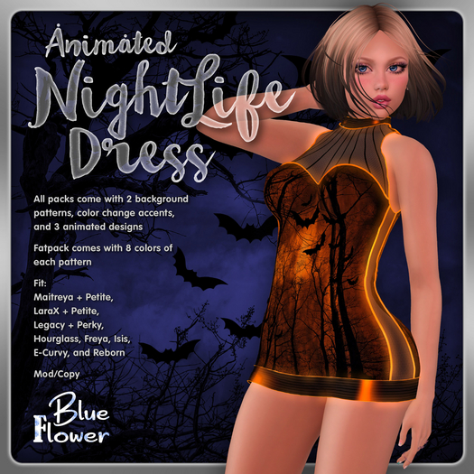 Blue Flower - NightLife Dress - Demo