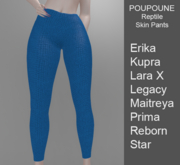 POUPOUNE Reptile Skin Blue Pants
