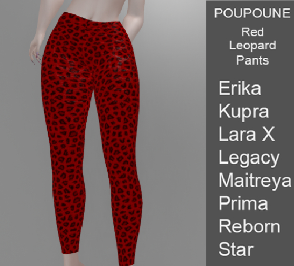 POUPOUNE Red Leopard Pants
