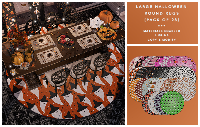 [F] Large Halloween Round Rugs (28 Pack)