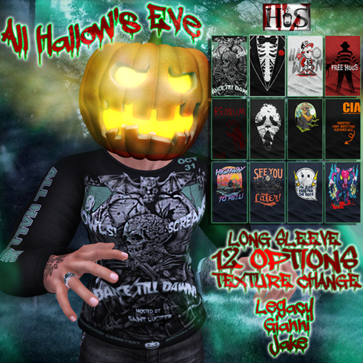 >-HIS-< ALL HALLOWS TEXTURE CHANGE LONG SLEEVE
