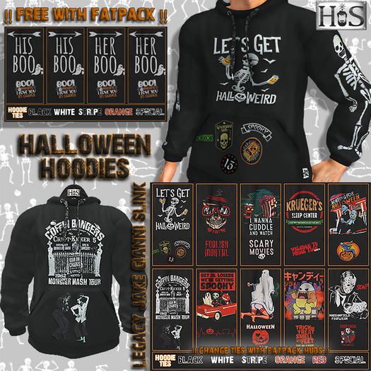 -HIS-< Halloween - MONSTER MASH Long Sleeve Hoodie