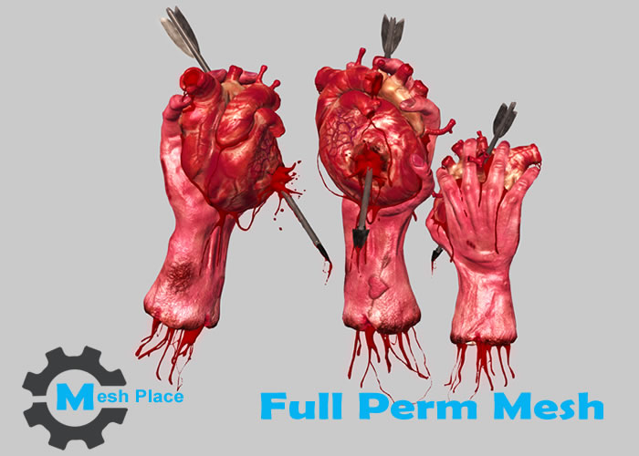 Mesh Place - Halloween Cupid Heart Full Perm Mesh (add to unp