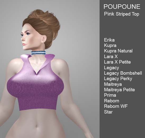 POUPOUNE Pink Striped Top